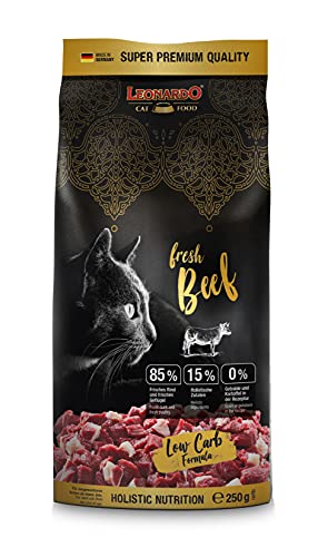 Leonardo Fresh Beef & Poultry [250g] Katzenfutter | Trockenfutter mit 85% Frischfleisch für Katzen | Alleinfuttermittel für ausgewachsene Katzen Aller Rassen ab 1 Jahr von Leonardo