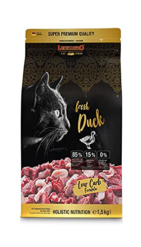 Leonardo Fresh Duck & Poultry [1,5kg] Katzenfutter | Trockenfutter mit 85% Frischfleisch für Katzen | Alleinfuttermittel für ausgewachsene Katzen Aller Rassen ab 1 Jahr von Leonardo