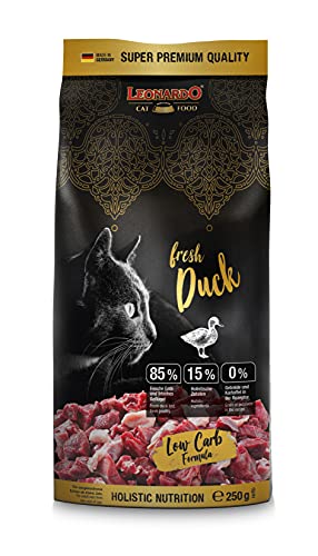 Leonardo Fresh Duck & Poultry [250g] Katzenfutter | Trockenfutter mit 85% Frischfleisch für Katzen | Alleinfuttermittel für ausgewachsene Katzen Aller Rassen ab 1 Jahr von Leonardo