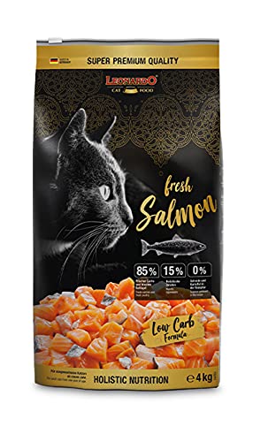 Leonardo Fresh Salmon & Poultry [4kg] Katzenfutter | Trockenfutter mit 85% Frischfleisch für Katzen | Alleinfuttermittel für ausgewachsene Katzen Aller Rassen ab 1 Jahr von Leonardo