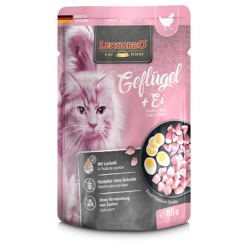 Leonardo Katzenfutter Finest Selection Pouch 16 x 85 g - Geflügel & Ei von Leonardo