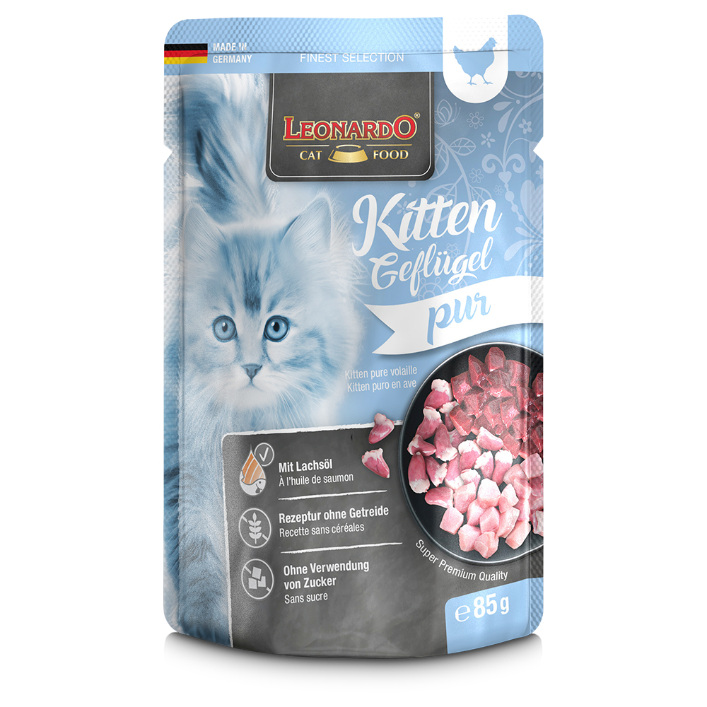 Leonardo Katzenfutter Finest Selection Pouch 16 x 85 g - Kitten (Geflügel) von Leonardo