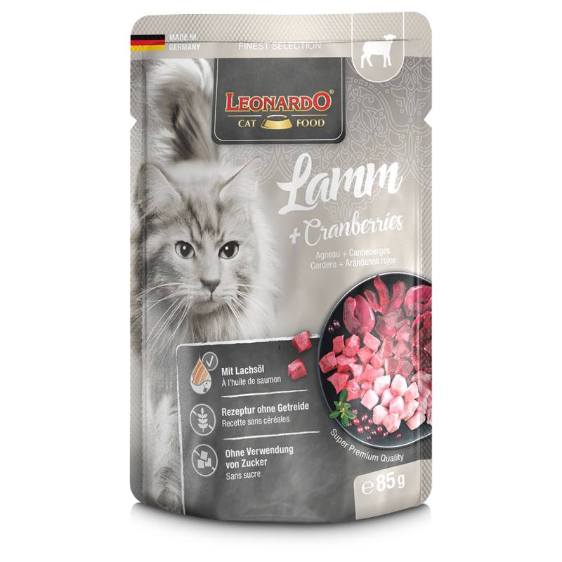 Leonardo Katzenfutter Finest Selection Pouch 16 x 85 g - Lamm & Cranberries von Leonardo