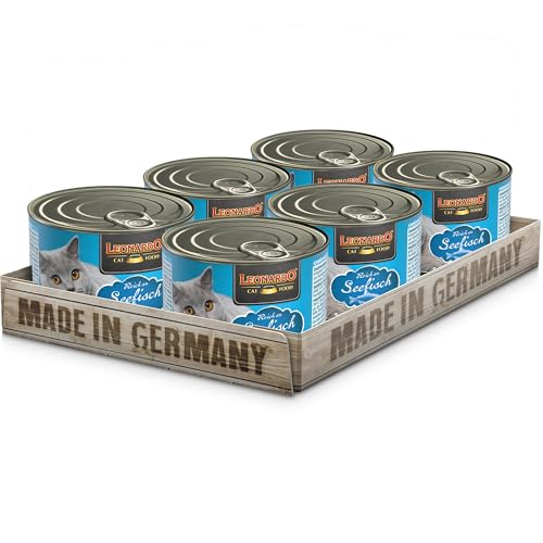 LEONARDO Nassfutter [6x200g Seefisch] | Getreidefreies Nassfutter für Katzen | Feuchtfutter Alleinfutter aus der Dose von Leonardo