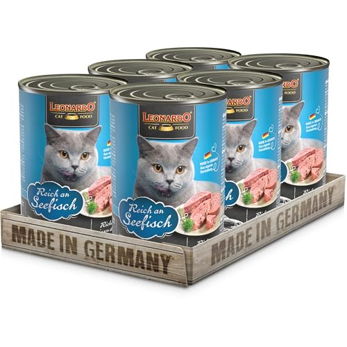 Leonardo Nassfutter [6x400g Seefisch] | Getreidefreies Nassfutter für Katzen | Feuchtfutter Alleinfutter aus der Dose von Leonardo