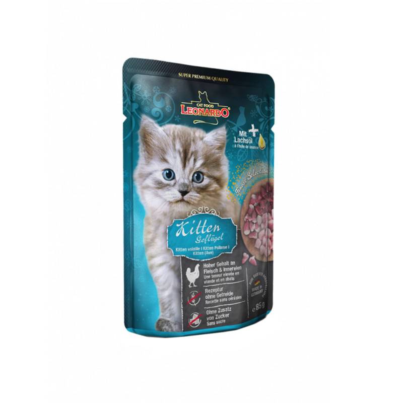 Leonardo - Nassfutter Kitten Geflügel - 16 x 85 g von Leonardo