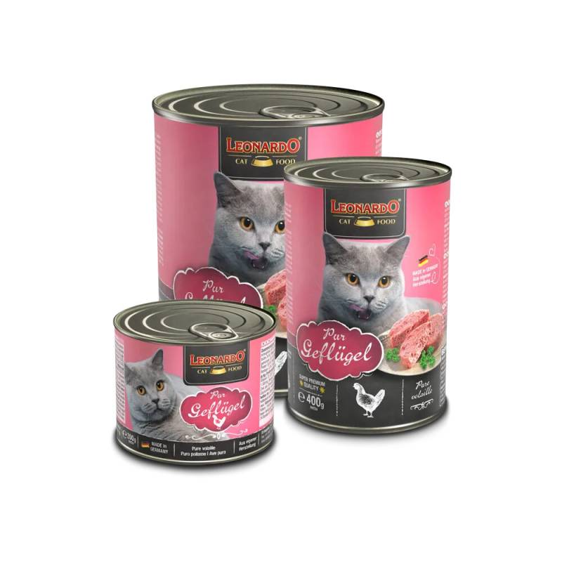 Leonardo Puur Geflügel Nassfutter - 6 x 200 g von Leonardo