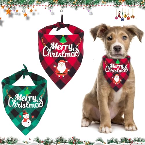 2 Stück Weihnachtshalstuch Hunde Zubehör, Süße Haustier-Hunde Halstuch, Dreieck Hunde Halstuch, Katze und Hund Halstuch, Hundehalstuch Personalisiert Schal Halstuch für Weihnachten Haustier Kostüm (A) 2 Stück Weihnachtshalstuch Hunde Zubehör, Süße Haustier-Hunde Halstuch, Dreieck Hunde Halstuch, Katze und Hund Halstuch, Hundehalstuch Personalisiert Schal Halstuch für Weihnachten Haustier Kostüm (A) von Leonshco
