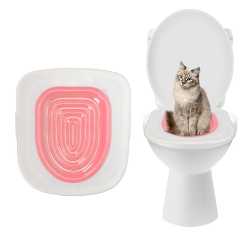 Katzentoiletten-Trainingsset, professionelles Kitty Urinal Wiederverwendbares Kit System Trainer Sitz Werkzeug Haustier Reinigung für die meisten Toiletten mit extra Tablett Umweltfreundlich Töpfchen Katzentoiletten-Trainingsset, professionelles Kitty Urinal Wiederverwendbares Kit System Trainer Sitz Werkzeug Haustier Reinigung für die meisten Toiletten mit extra Tablett Umweltfreundlich Töpfchen von Leopacat