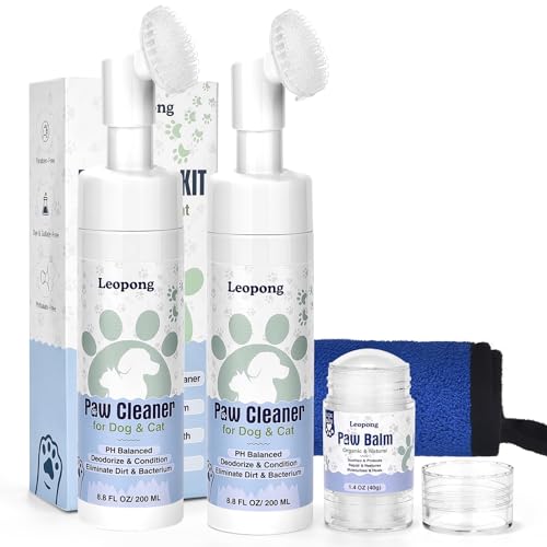 Leopong Hundepfotenpflegeset – 2 Packungen Reiniger für große, mittelgroße und kleine XL-Rassen – Balsam zur Heilung, Reparatur und Wiederherstellung trockener, rissiger Pfoten und Nase – Schutz für Leopong Hundepfotenpflegeset – 2 Packungen Reiniger für große, mittelgroße und kleine XL-Rassen – Balsam zur Heilung, Reparatur und Wiederherstellung trockener, rissiger Pfoten und Nase – Schutz für von Leopong