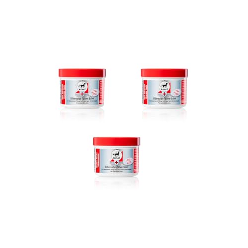 Leovet Erste Hilfe Silber Salbe | 3er Pack | 3 x 150 ml | Kann zur besonderen Pflege auf der Haut nach Verletzungen beitragen | Kann unterstützend bei Mauke eingesetzt Werden von Leovet