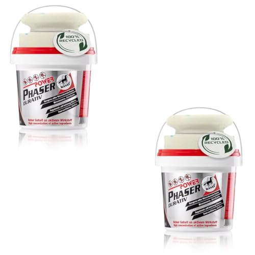 Leovet Power Phaser Durativ | Doppelpack | 2 x 500 ml | Insektenschutzgel für Pferde | Zum Schutz vor Stechmücken, Bremsen, Fliegen und Zecken | Einfaches Auftragen mit Schwamm von Leovet