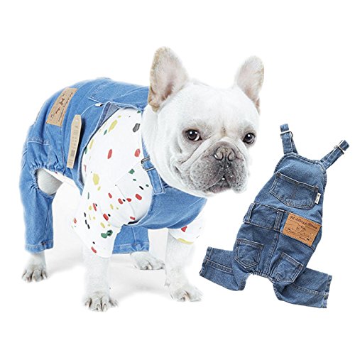 Leowow Hunde-Jeans-Kleidung, für kleine Hunde, Cowboy-Overall, klassisch, Vintage-Optik Leowow Hunde-Jeans-Kleidung, für kleine Hunde, Cowboy-Overall, klassisch, Vintage-Optik von Leowow