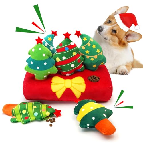Lepawit Christmas Hide and Seek Hundespielzeug, Quietschendes interaktives Puzzle-Hundespielzeug für Langeweile und Stimulation, Hundeanreicherungsspielzeug für kleine und mittelgroße Hunde Lepawit Christmas Hide and Seek Hundespielzeug, Quietschendes interaktives Puzzle-Hundespielzeug für Langeweile und Stimulation, Hundeanreicherungsspielzeug für kleine und mittelgroße Hunde von Lepawit