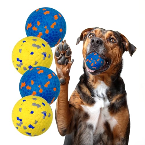 Lepawit Hundebälle für aggressive Kauer, Tennisbälle, Hundespielzeug, federnd, unzerstörbar, Kauball für kleine, mittelgroße und große Hunde, schwimmendes Hundespielzeug zum Wasserapportieren – 4 Lepawit Hundebälle für aggressive Kauer, Tennisbälle, Hundespielzeug, federnd, unzerstörbar, Kauball für kleine, mittelgroße und große Hunde, schwimmendes Hundespielzeug zum Wasserapportieren – 4 von Lepawit