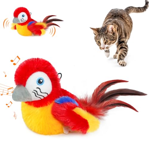 Lepawit Katzenspielzeug,Interaktives Katzenspielzeug,Elektrisch für Innen Katze Übung,Touch-Aktivierung Mit Katzenminze und Feder - Roter Vogel Lepawit Katzenspielzeug,Interaktives Katzenspielzeug,Elektrisch für Innen Katze Übung,Touch-Aktivierung Mit Katzenminze und Feder - Roter Vogel von Lepawit