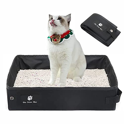 Lepidi Faltbare Katzentoilette, Weiche Outdoor Katzentoilette, Wasserdicht, für Indoor, Reisen, Camping, Park (Schwarz, 45 x 35 cm) von Lepidi