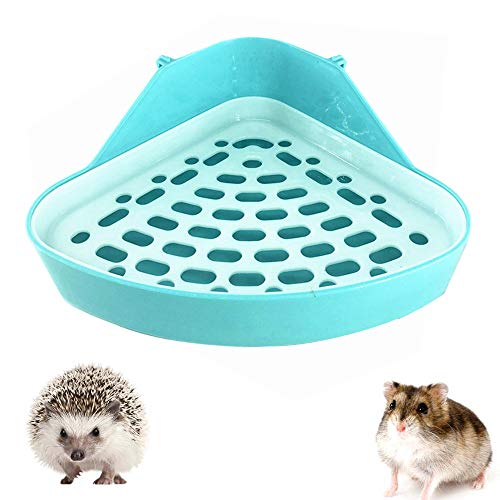 Lepidi Kleintier Dreieck Toilette, Haustier-Toiletten-Kaninchen, Dauerhaft Plastik Dreieck Kleintier Toilette Ecktöpfchen Für Kleintiere, Hamster, Chinchilla, Meerschweinchen, Hase (Himmelblau) von Lepidi