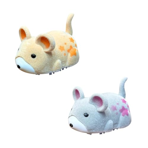 Lergas Katzenspielzeug Selbstbeschäftigung Elektrisch Maus, Elektrisches Katzenspielzeug Maus, Interaktives Spielzeug Katzen, Interaktiv Katzen Spielzeug mit Vibration Ohne Räder (2 PCS-A) von Lergas