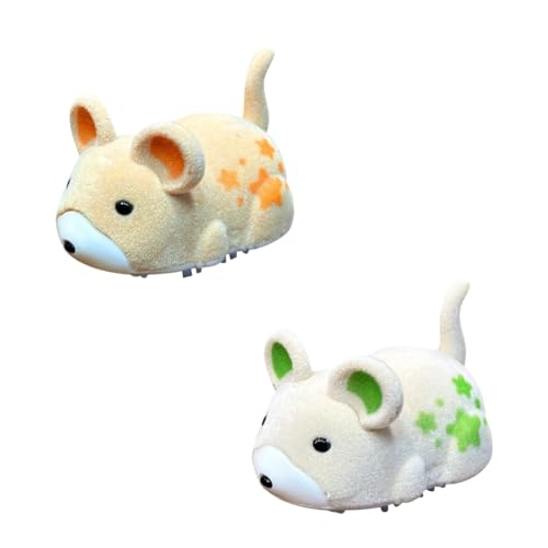 Lergas Katzenspielzeug Selbstbeschäftigung Elektrisch Maus, Elektrisches Katzenspielzeug Maus, Interaktives Spielzeug Katzen, Interaktiv Katzen Spielzeug mit Vibration Ohne Räder (2 PCS-B) von Lergas