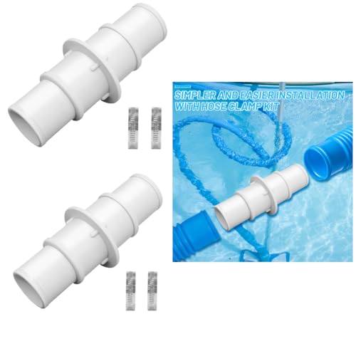 Lergas Schlauchverbinder 1/2 Zoll Doppelkupplung, Schlauchkupplung Schlauchanschluss 32/38 mm, Schlauchadapter Zwei Wege, Schlauch Verbindungsstück für Vakuumschläuchen Poolpumpen (2 Stück) von Lergas