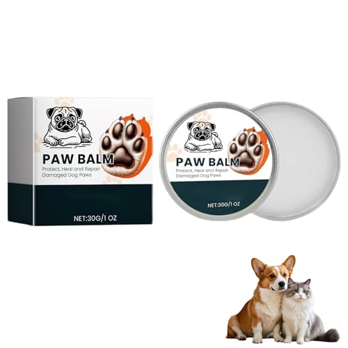 Pfotenbalsam für Hunde Katze 30 g, Pfotenpflege Hund Balsam, Pfotenschutz Hundepflege Katzenpflege, Nasenbalsam Hund, Hundepfoten Balsam für Traumapet Heilt Repariert Trockene Rissige Pfoten (30 G) von Lergas