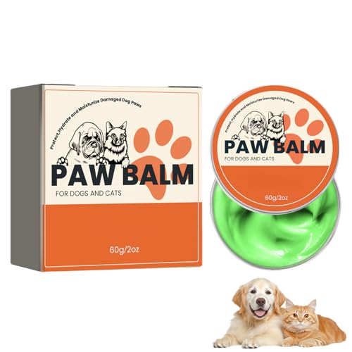 Pfotenbalsam für Hunde Katze 60 g, Pfotenpflege Hund Balsam, Pfotenschutz Hundepflege Katzenpflege, Nasenbalsam Hund, Hundepfoten Balsam für Traumapet Heilt Repariert Trockene Rissige Pfoten (60 G) von Lergas