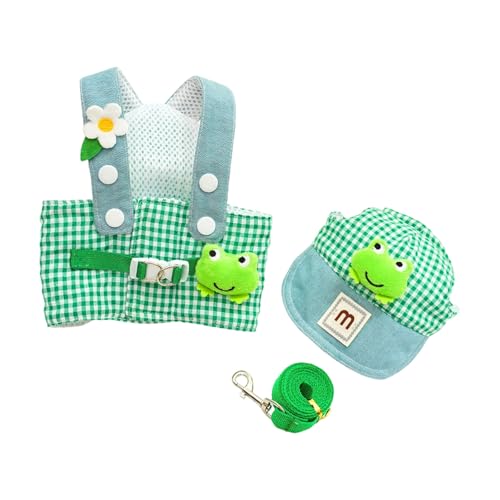 Cartoon Cotton Pet Gurtess Leinenhut Set Mit Easy Wear Clip Verstellbares Gürtelhundkostüm Für Halloween Party Wear Pet Walking Accessoires von Lerpwige