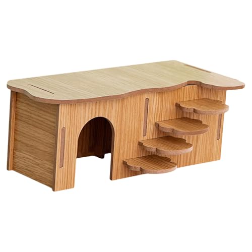 Lerpwige Hamsterhaus Versteck Kletterleiter Kleintier-Lebensraum Naturholz Spielhaus Kauspielzeug für Zwerghamster von Lerpwige