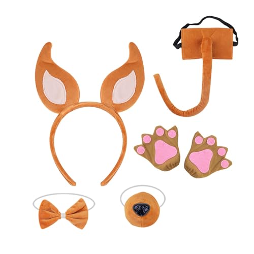 Tiere Kostüm Set Hunde Haar Reifen Set Plüsch Schwanz Bowtie Füchse Ohren Stirnband Braune Netzrockhandschuhe Für Partys Tiere Kostüm Set Hunde Haar Reifen Set Plüsch Schwanz Bowtie Füchse Ohren Stirnband Braune Netzrockhandschuhe Für Partys von Lerpwige