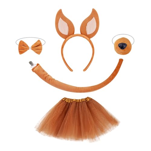 Tiere Kostüm Set Hunde Haar Reifen Set Plüsch Schwanz Bowtie Füchse Ohren Stirnband Braune Netzrockhandschuhe Für Partys Tiere Kostüm Set Hunde Haar Reifen Set Plüsch Schwanz Bowtie Füchse Ohren Stirnband Braune Netzrockhandschuhe Für Partys von Lerpwige