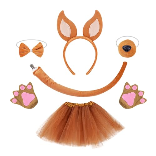 Tiere Kostüm Set Hunde Haar Reifen Set Plüsch Schwanz Bowtie Füchse Ohren Stirnband Braune Netzrockhandschuhe Für Partys Tiere Kostüm Set Hunde Haar Reifen Set Plüsch Schwanz Bowtie Füchse Ohren Stirnband Braune Netzrockhandschuhe Für Partys von Lerpwige