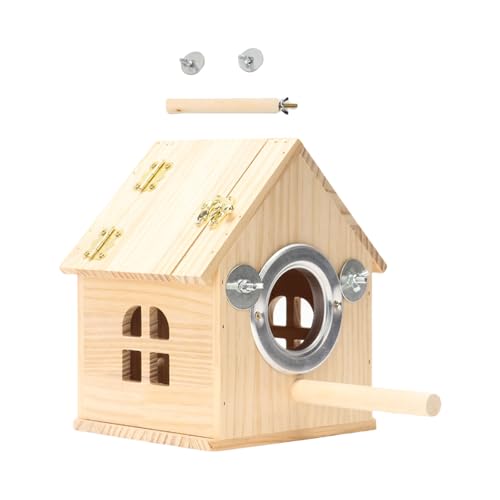 Vogelhaus aus doppelt perforiertem Holz, für Wellensittiche und Wellensittiche von Lerpwige