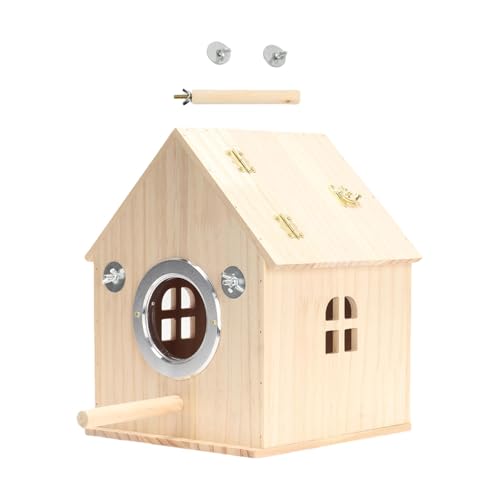 Vogelhaus aus doppelt perforiertem Holz, für Wellensittiche und Wellensittiche von Lerpwige