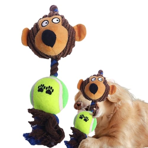 leryveo Beißspielzeug für Haustiere | Haustierspielzeug aus Cord - Mit interaktivem Hundekauspielzeug aus Tennisbaumwolle und Seil, Hundekaupuppe zur Linderung von Zahnungsbeschwerden von leryveo