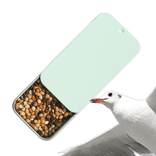 Mini-Schiebeblechbehälter, Vogelfutterbox - Stabile Futterhäuschen für Vögel | Vogelfutterbox und Snackbehälter zur sicheren und hygienischen Fütterung von Nymphensittichen Leryveo von leryveo