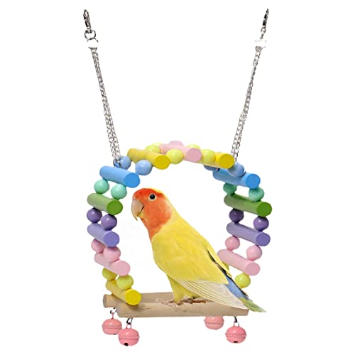 Papageienschaukel | Kolibri-Sitzstange aus Naturholz,Vogelspielzeug für kleine Vögel für Sittiche, Nymphensittiche Leryveo von leryveo