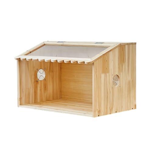 Hamsterkäfig aus Holz mit transparentem Acryl, Kleintier-Lebensraum mit zu öffnendem oberen, kaufesten Ventilatorkäfig (60 x 40 x 40 cm) von LesafeV
