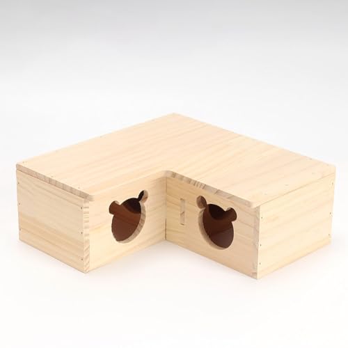 Hamsterversteck aus natürlichem Holz, Spielzeug, Kleintier-Kletter-Spielhütte (24 x 24 x 9 cm) von LesafeV