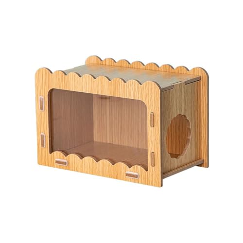 Holzversteck für Haus, Kleintiere, Rennmäuse, Kammerhütte, Lebensräume, Dekoration, Hamster, Kletterspielzeug, Zwerg, kleine Haustiere (22 x 12,3 x 14,5 cm) von LesafeV