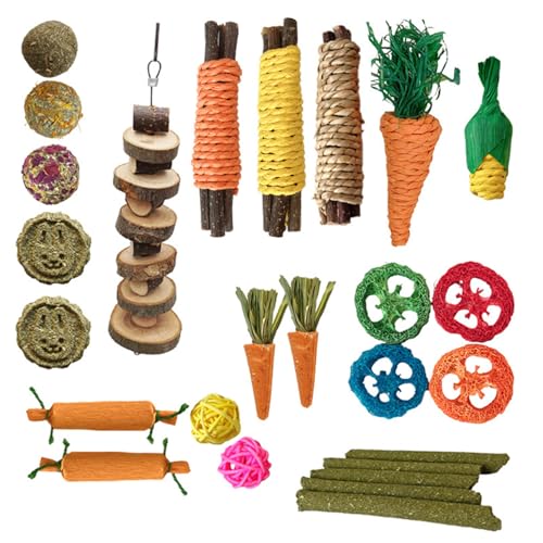 Leseogye Kaninchen-Spielzeug-Set, natürliches Meerschweinchen-Spielzeug, Langeweile, Breaker für Kaninchen, Hamster, Meerschweinchen und Chinchilla, Timothy Heu, Apfelholz, Kaninchen-Leckerlis für Leseogye Kaninchen-Spielzeug-Set, natürliches Meerschweinchen-Spielzeug, Langeweile, Breaker für Kaninchen, Hamster, Meerschweinchen und Chinchilla, Timothy Heu, Apfelholz, Kaninchen-Leckerlis für von Leseogye