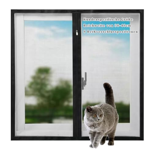 Lesone Katzenfenster Sicherheitsnetz, Anti-Mückeninsekten Hohe Dichte Fensternetz, Reißfestes, Selbstklebendes Netze, Unsichtbares Fenster/Balkon Schutznetz von Lesone