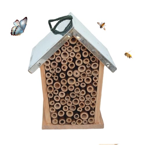 Lesunbak Bienenhotel Marienkäfer Lebensraum Deko Unterschlupf Nistkasten Outdoor für Lockt Marienkäfer Florfliegen von Lesunbak