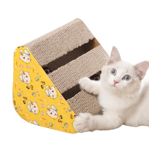 Lesunbak Katzenkratzer Dreieck,Dreieckiger Katzenkratzer aus Pappe,Katzenkratzer aus Pappe - Katzenkratzrampenbrett mit abgewinkelter Oberfläche, inklusive Glockenspielzeug für verspielte Haustiere Lesunbak Katzenkratzer Dreieck,Dreieckiger Katzenkratzer aus Pappe,Katzenkratzer aus Pappe - Katzenkratzrampenbrett mit abgewinkelter Oberfläche, inklusive Glockenspielzeug für verspielte Haustiere von Lesunbak