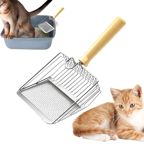 Lesunbak Katzenstreuschaufel - Tiefe Schaufel | Kot-Siebwerkzeug mit bequemem Griff Edelstahlschaufel für die Reinigung von Käfig Huhn Kleintier Multi-Cat Haushalt Lesunbak Katzenstreuschaufel - Tiefe Schaufel | Kot-Siebwerkzeug mit bequemem Griff Edelstahlschaufel für die Reinigung von Käfig Huhn Kleintier Multi-Cat Haushalt von Lesunbak