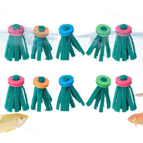 Lesunbak Laichwischer für Aquarien, Set mit 10 Fischzucht-Mopp, wiederverwendbares, schwimmendes Werkzeug-Set mit Schaumstoffring für Wasserbecken, Amphibien, , Regenbogenfische, Schnecken Lesunbak Laichwischer für Aquarien, Set mit 10 Fischzucht-Mopp, wiederverwendbares, schwimmendes Werkzeug-Set mit Schaumstoffring für Wasserbecken, Amphibien, , Regenbogenfische, Schnecken von Lesunbak