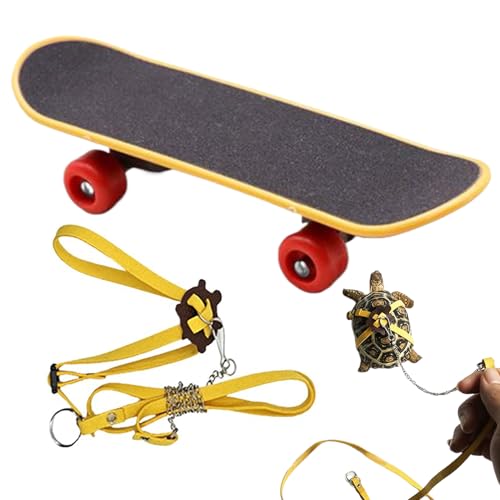 Lesunbak Schildkröten-Trainingsseil und Skateboard | Kleine Schildkröte Spielzeug Geschirr und Skateboard | Lustiges Reptilientrainer Zubehör für Bartagamen, kleine Leguane, Chamäleons Lesunbak Schildkröten-Trainingsseil und Skateboard | Kleine Schildkröte Spielzeug Geschirr und Skateboard | Lustiges Reptilientrainer Zubehör für Bartagamen, kleine Leguane, Chamäleons von Lesunbak