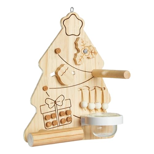 Lesunbak Vogelspielzeug – Kauspielzeug in Weihnachtsbaum-Form, Kau-Vogel-Spielplatz, Holzständer, Anreicherung, interaktives Klettern für Innenkäfig, Lovebird, Aras, Nymphensittiche, Finken von Lesunbak