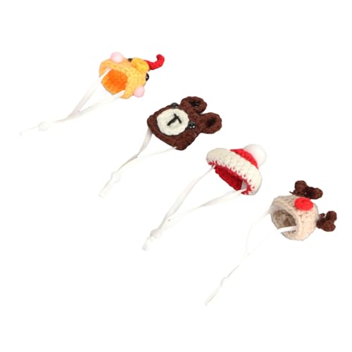 LetCart Kleintier-Strickmütze, Kleintier-Strickmütze, 4er-Pack, lustiger Hamsterhut mit verstellbarem Riemen für Kaninchen, Eidechse, Schlange, atmungsaktiv, niedlich, modisch, Mini-Mütze LetCart Kleintier-Strickmütze, Kleintier-Strickmütze, 4er-Pack, lustiger Hamsterhut mit verstellbarem Riemen für Kaninchen, Eidechse, Schlange, atmungsaktiv, niedlich, modisch, Mini-Mütze von LetCart