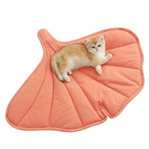 Katzenbettunterlage aus Baumwolle, 78,9 x 63,5 cm, Blattform, wärmende Katzenmatte, Haustier-Wärmematte für Wild- und Indoor-Katzen, 2025 vergrößerte und verdickte Blattbetten von Letalong
